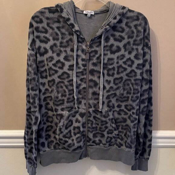 SPLENDID  Woman's Animal Print HOODIE Size M in colors Gray and Black - Picture 1 of 3